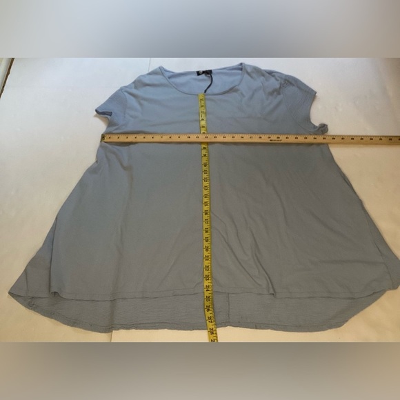 Made in Italy blue cotton blend short sleeves top. Small - Picture 3 of 14